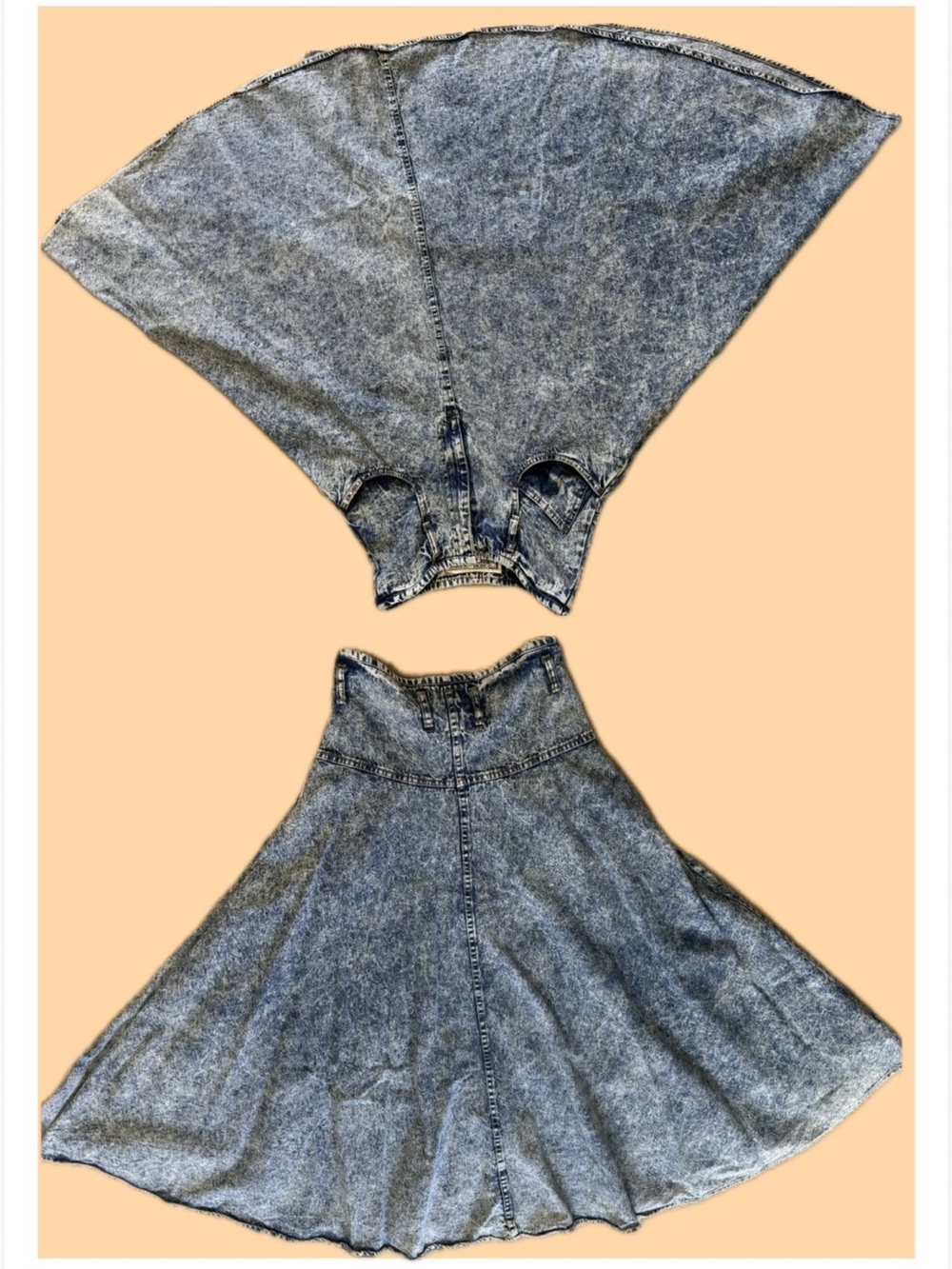 RARE Vintage Cherokee Acid Wash Denim Maxi Skirt - Picture 6 of 8